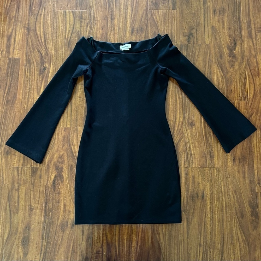 L’Agence Black Off The Shoulder Bell Sleeves Mini Dress size XS